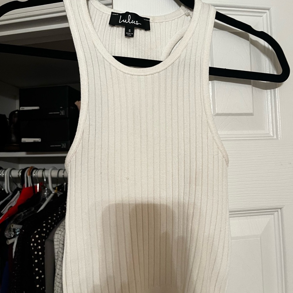 Lulu's Ivory Ribbed Knit Tank - Picture 3 of 3